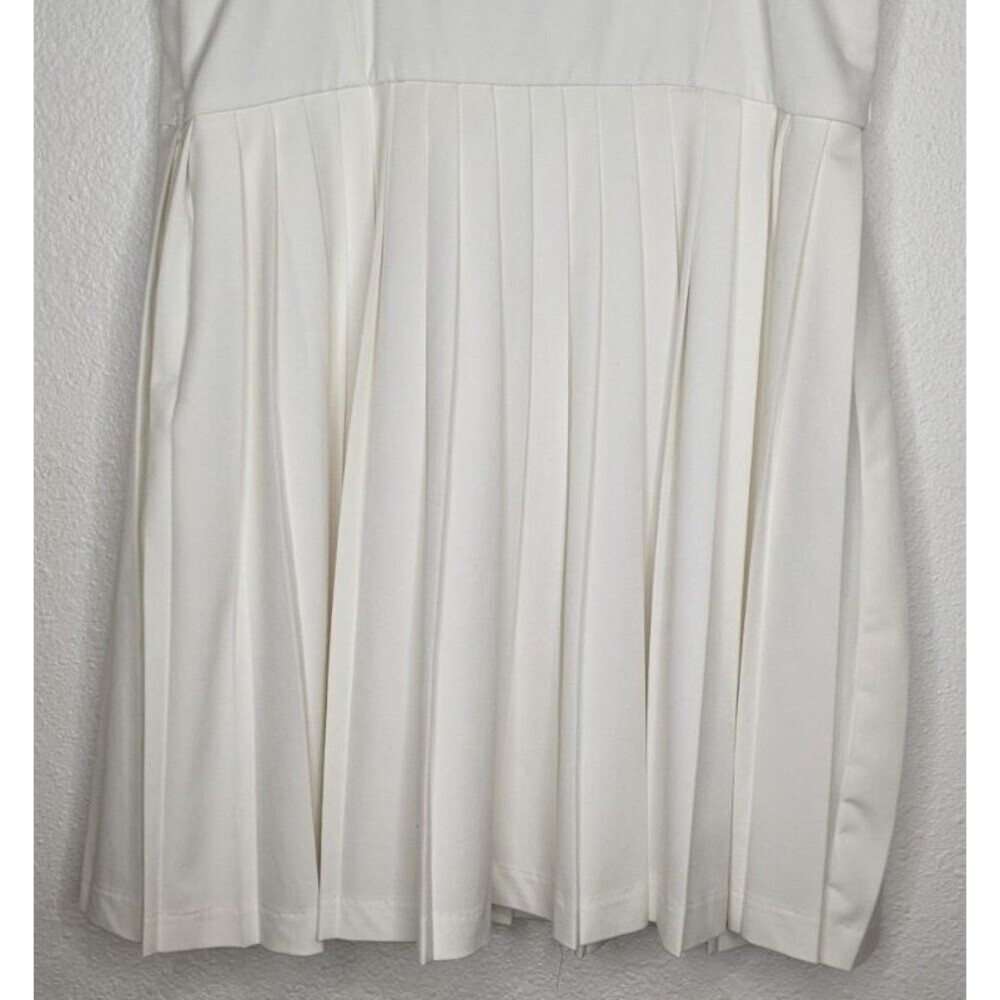 NEW~TRIXXI Cream Sleeveless Pleated Mini Dress Party Beachy Vacation M $56 - Picture 7 of 12